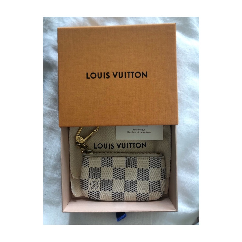 LOUIS VUITTON Damier Azur Canvas Key Pouch